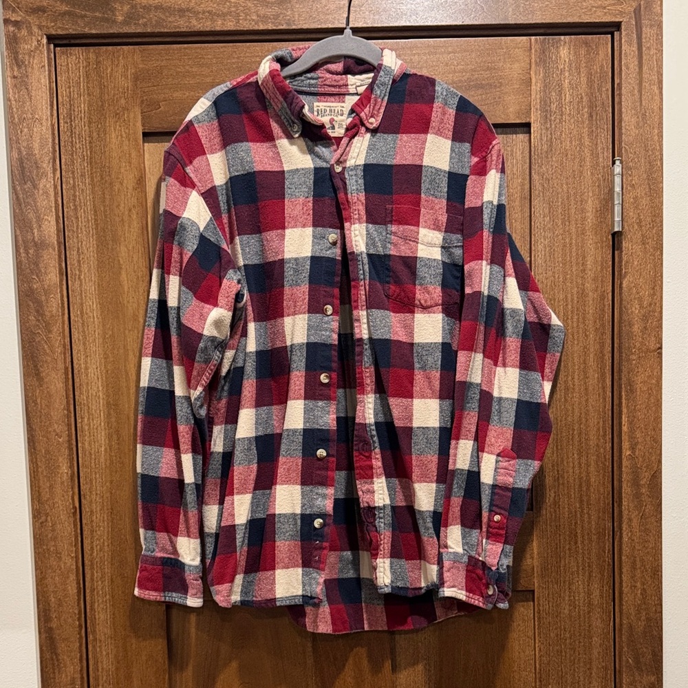 RedHead Red, Blue, and White Plaid Shirt